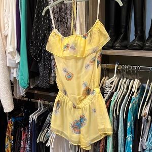 Feather Print Romper from Jenny Nan, Size XS